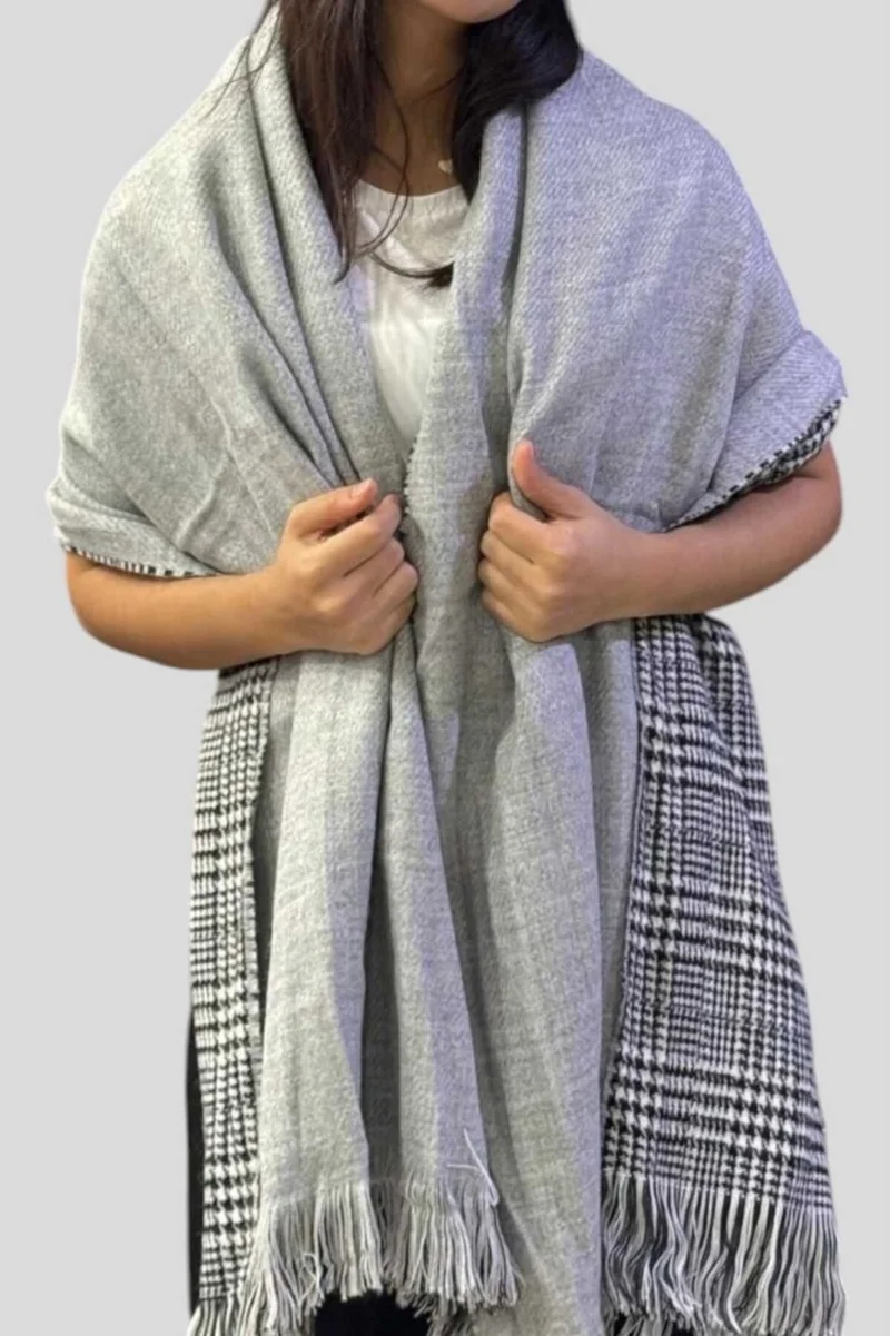Tezzgelsin Women's Double-Sided Solid Color Soft Textured Shoulder Shawl Scarf (70CM x 180CM)