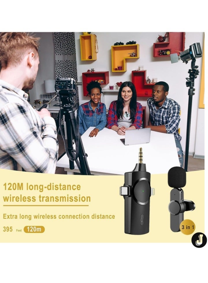 JAJEEK "3-in-1 Wireless Lavalier Microphone – Plug-and-Play Lapel Mic" - Image 3