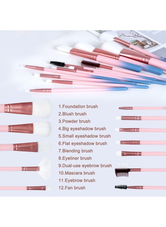 LADES Makeup Brush Sets 12 Pcs Makeup Brushes For Foundation Eyeshadow Eyebrow Eyeliner Blush Powder Concealer Contour - Image 4