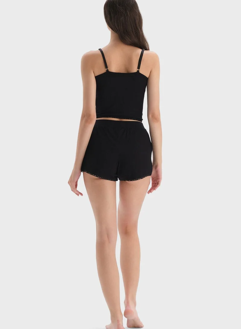 dagi Tie Detail Ribbed Tank Top
