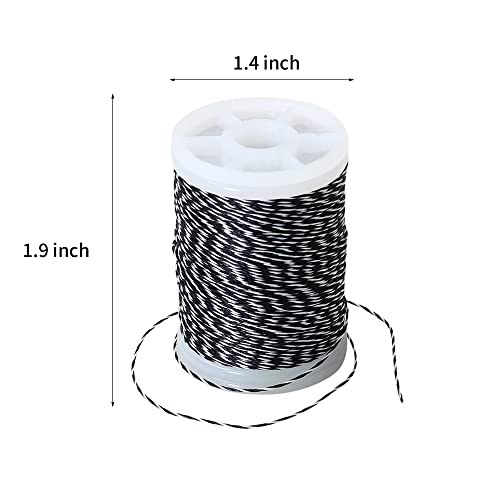SOPOGER Archery Bowstring Serving Thread Jig 131 yard/120m Durable Nylon Bow Serving String Thread for Compound/Recurve Bow Tying Peep Sight Nock… (Black-White) - Image 2