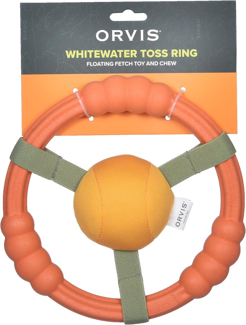 Orvis Pet Whitewater Toss Ring Floating Fetch Toy and Chew; High Visibility Wheel Shaped Frisbee Dog Toy - Floats in Water, Quick Dry, Easy to Clean, Squeaky Toy for Large Dogs, Aggressive Chewers - Image 2