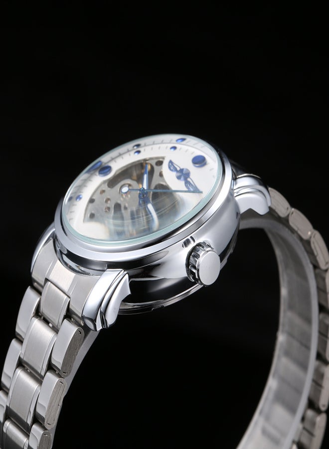 Winner Men Luxury Business Automatic Mechanical Watch Fashion Stainless Steel Band Skeleton Wrist Watch - Image 3