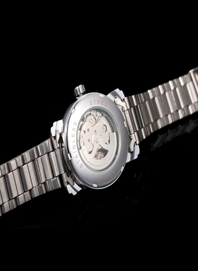 Winner Men Luxury Business Automatic Mechanical Watch Fashion Stainless Steel Band Skeleton Wrist Watch - Image 2