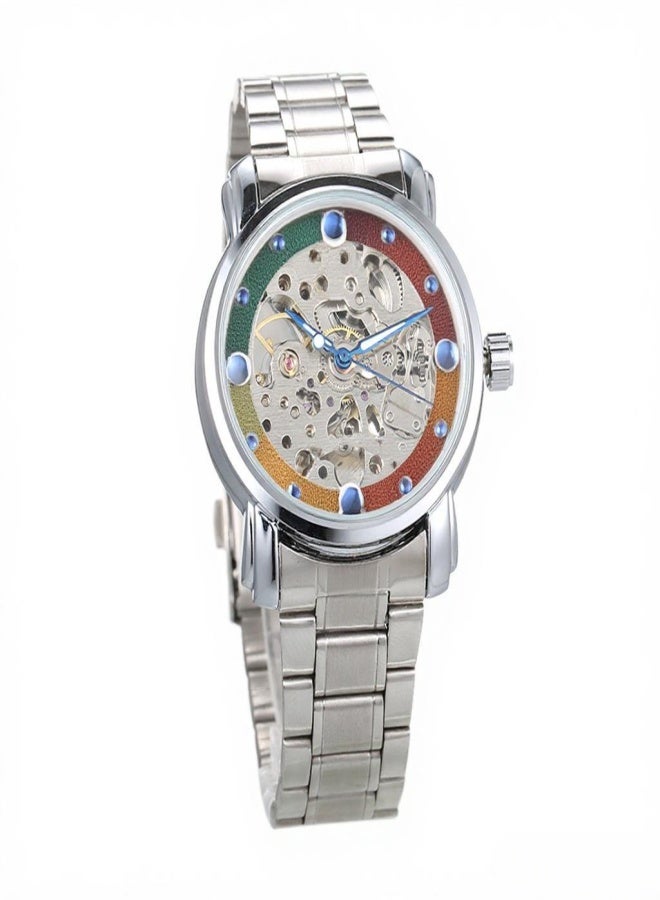 Winner Men Luxury Business Automatic Mechanical Watch Fashion Stainless Steel Band Skeleton Wrist Watch - Image 1