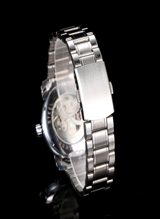 Winner Men Luxury Business Automatic Mechanical Watch Fashion Stainless Steel Band Skeleton Wrist Watch - Image 4