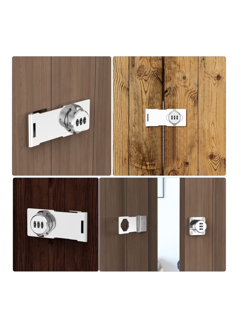 Household Cabinet Password Locks, Door Combination Lock,Door Lock Clasp w/Screws for Cabinet, Privacy can use Cabinet,Mailbox,Pet Doors,Office File Lock(Silver) - Image 5