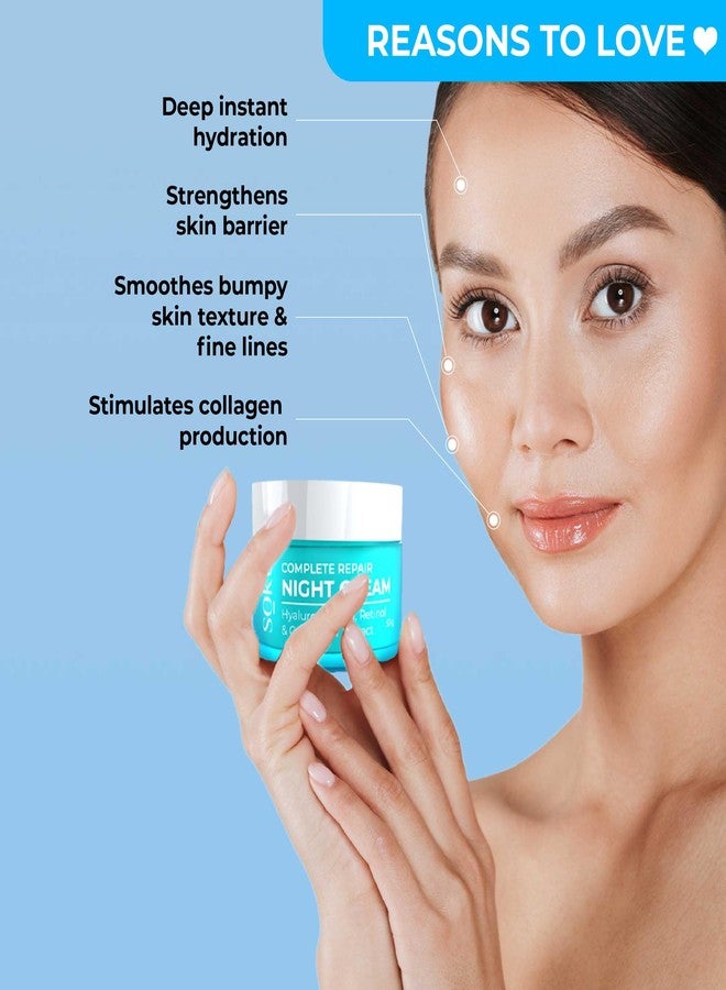 SOKU Retinol Night Cream for Face | Anti Aging Cream For Women & Men | Reduces Fine Lines & Wrinkles | Hyaluronic Acid & Cucumber Extract | Lightweight, Quick-Absorbing | For All Skin Types | 50g - Image 3