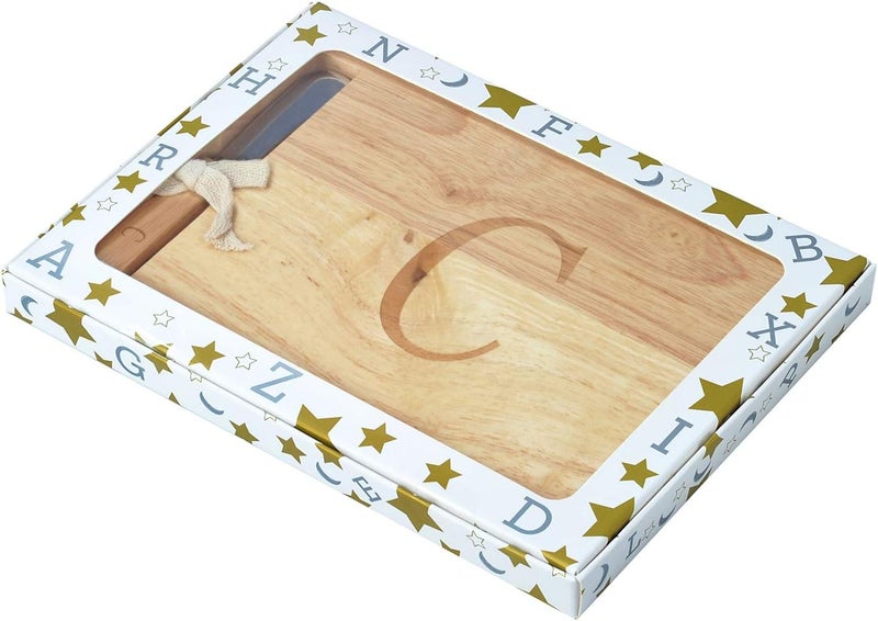 Miicol Wood Charcuterie Board, Monogram Cheese Board 10 Inch, Personalized Initial Cutting Board with Spreader, Unique Housewarming Gift, Ideal for Kitchen, Home, Letter C - Image 3