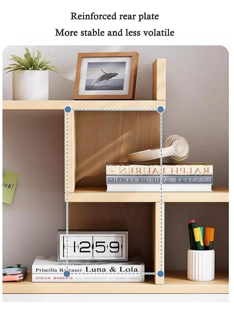 Generic Desktop Bookshelf 3 Tier Tree Bookshelf，Wood Desktop Storage Organizer Multipurpose Bookcase Display for Bedroom, Living Room Office,Study  - Image 3