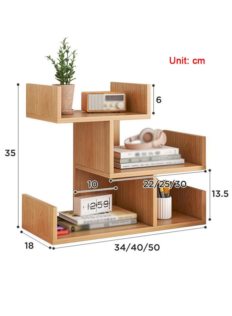 Generic Desktop Bookshelf 3 Tier Tree Bookshelf，Wood Desktop Storage Organizer Multipurpose Bookcase Display for Bedroom, Living Room Office,Study  - Image 5