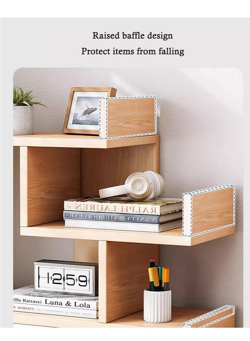 Generic Desktop Bookshelf 3 Tier Tree Bookshelf，Wood Desktop Storage Organizer Multipurpose Bookcase Display for Bedroom, Living Room Office,Study  - Image 4