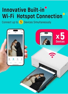 Liene Liene 4×6" Portable Photo Printer | Wi-Fi Thermal Dye Sublimation Printer for iPhone, Android, Smartphone, & PC | Wireless Picture Printer with Built-in WiFi Hotspot | Full-Color Prints | Includes 20 Sheets & 1 Ink Cartridge  - Image 5
