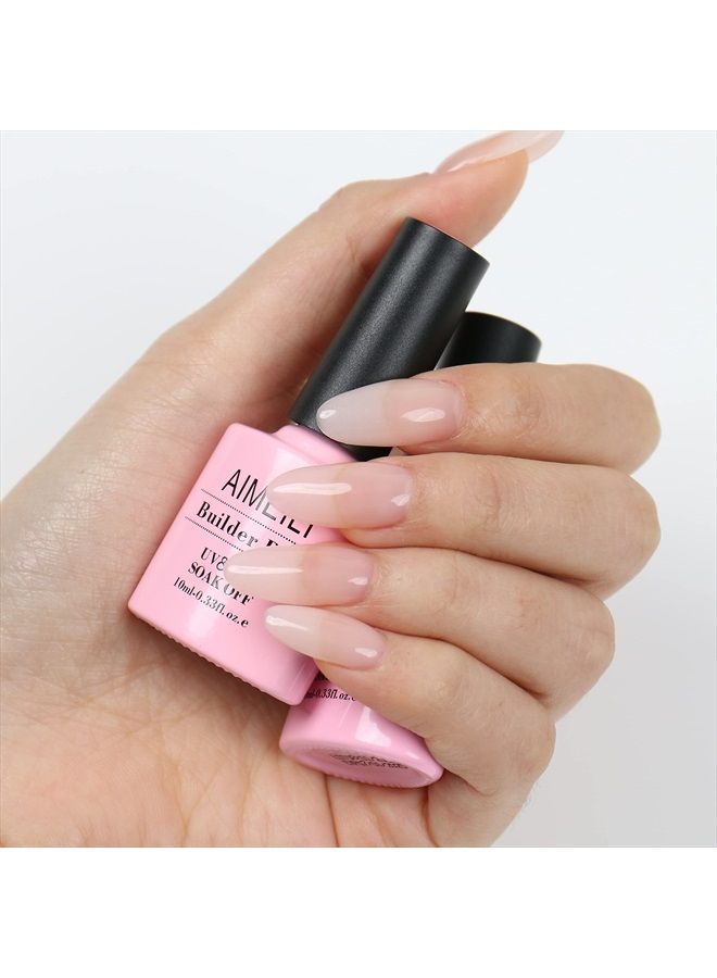 AIMEILI Builder Base Clear Sheer Color Gel, No Need Slip Solution Builder Extension, Soak Off Gel Nail Polish 6pcs X 10ml - Kit Set 36 - Image 3