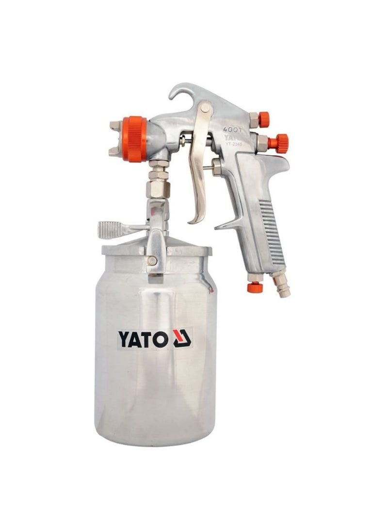 YATO Spray Gun with Metal Fluid Cup Dia1.8mm 1Ltr YT-2346