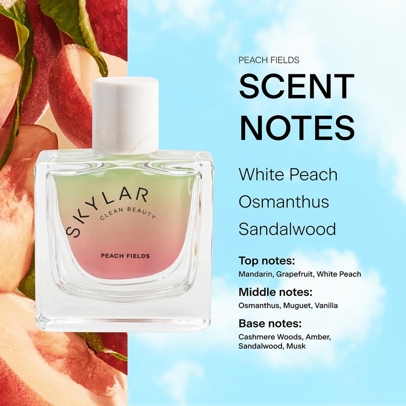 Skylar Peach Fields Eau de Parfum - Hypoallergenic & Clean Perfume for Women & Men, Vegan & Safe for Sensitive Skin - Sweet Perfume with Notes of Mandarin, Grapefruit, White Peach - 50mL /1.7 Fl oz - Image 4
