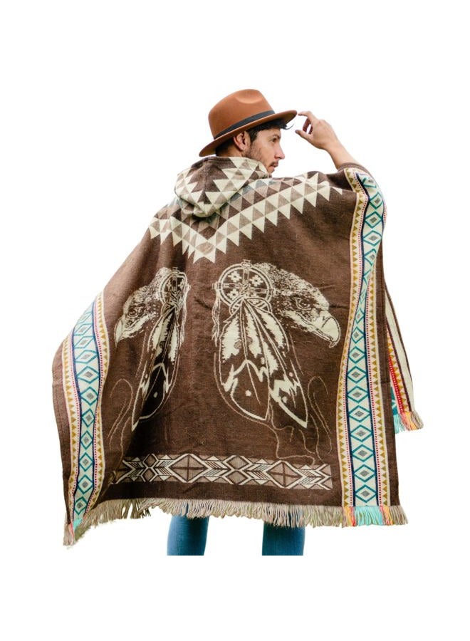 Alpaca World Alpaca ponchos for men and women | Handmade with the best baby alpaca wool material by Ecuadorian artisans. (Eagle Brown) - Image 1