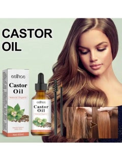 EELHOE 60ml Castor Oil for Hair Care Organic Castor Essential Oil Rich in Omega and Ricinoleic Acid for Stronger Hair Lash and Brow Castor Serum for Hair Beard Eyelash Eyebrow Growth and Nails Care Face Serum Castor Oil Face Oil  - Image 2