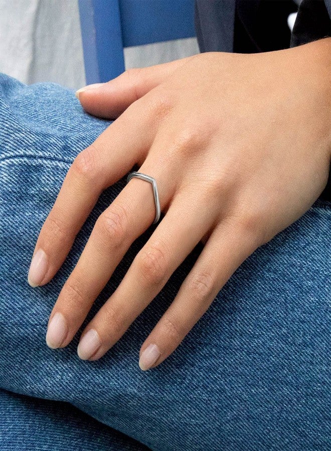 Bestyle Silver Wishbone Rings for, Minimalist Lucky Love Bands Ring for Bestfriends Sister Classmate Daughter, Cute Eternity Infinity Ring for Birthday Thanksgiving Christmas, Size 5 - Image 4