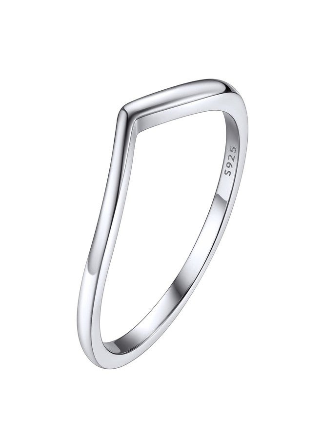 Bestyle Silver Wishbone Rings for, Minimalist Lucky Love Bands Ring for Bestfriends Sister Classmate Daughter, Cute Eternity Infinity Ring for Birthday Thanksgiving Christmas, Size 5 - Image 1