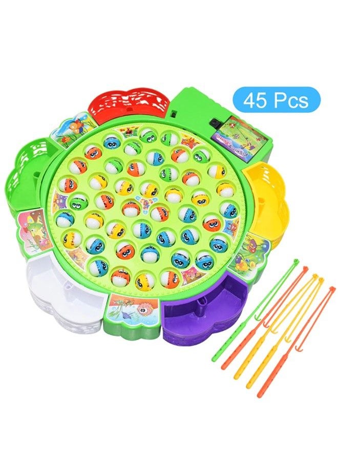 We Happy Fishing Game Toy Set with Rotating Board Includes 45 Fishes and 5 Fishing Rodes Amazing Activity for Kids  - Image 5