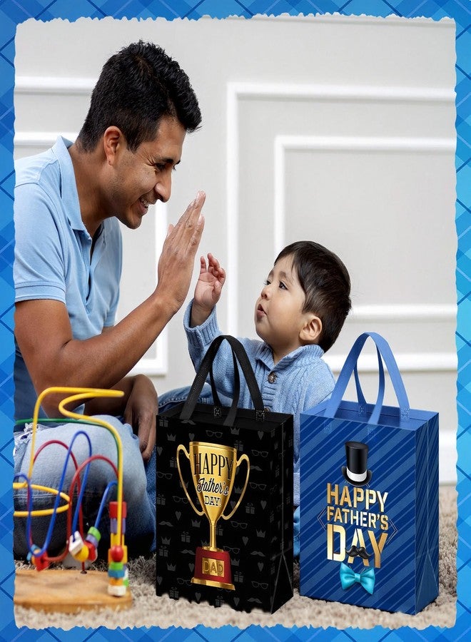 Wesnoy 24 Pcs Happy Father's Day Gift Bags Bulk with Handles Non Woven Reusable Father's Day Goodies Treat Tote Bags for Party Gifts Wrapping Supplies, 9 x 4.3 x 8.6 Inch - Image 5