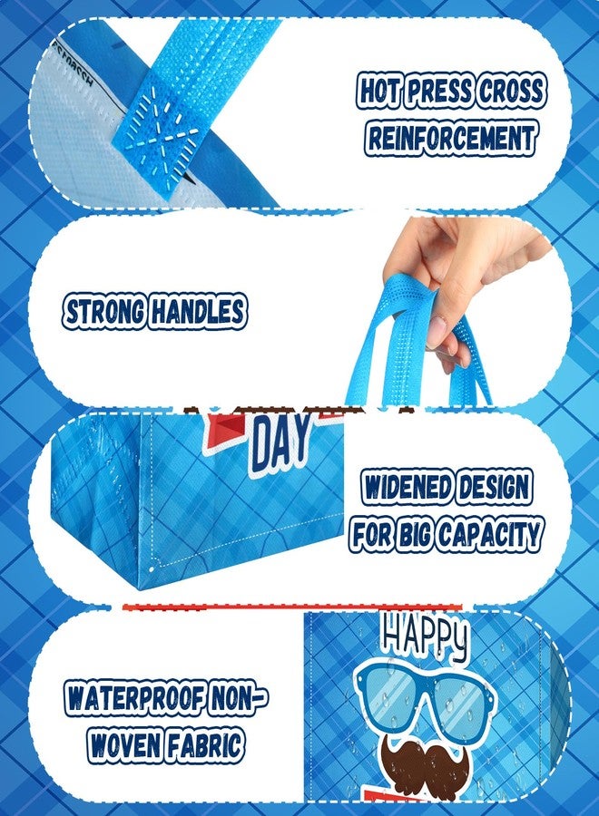 Wesnoy 24 Pcs Happy Father's Day Gift Bags Bulk with Handles Non Woven Reusable Father's Day Goodies Treat Tote Bags for Party Gifts Wrapping Supplies, 9 x 4.3 x 8.6 Inch - Image 3