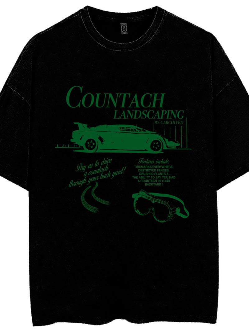 New Unisex Loose Cotton T-Shirt Vintage Washed Distressed Drop Shoulder Round Neck T-Shirt Sale - Image 3