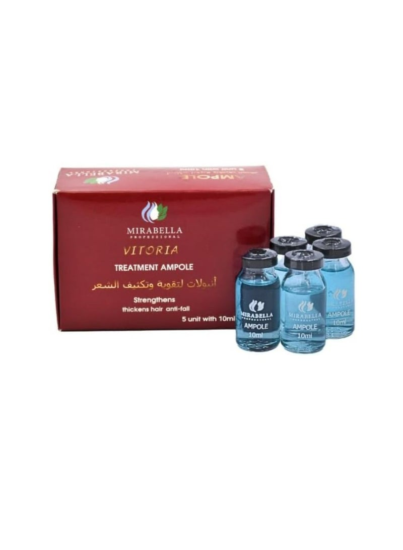 Mirabella Vittoria Professional Treatment Ampoules for Strengthening, Thickening and Anti-Hair Loss - 5 Units of 10 ml - Image 1
