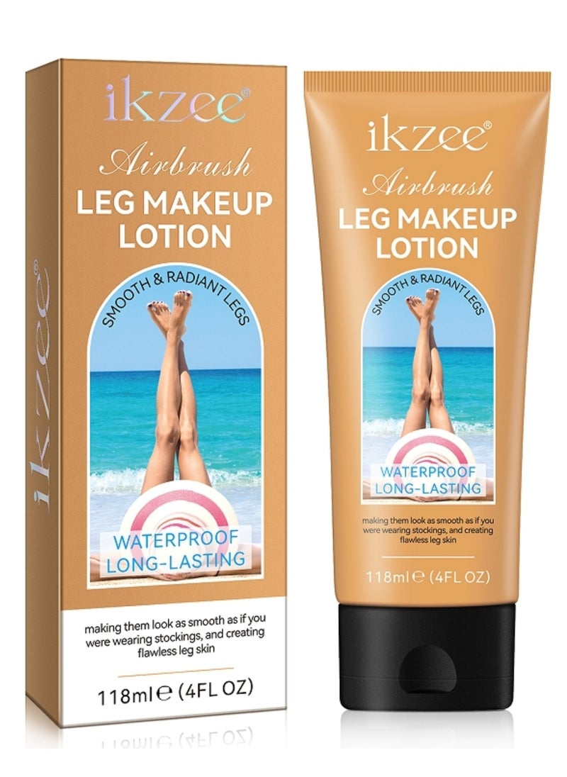 IKZEE - 118ml Airbrush Leg Makeup Lotion Effect Leg Makeup Moisturize Light Leg Makeup Waterproof No Transfer Long Lasting Leg Skin Makeup Cover Cover Leg Scar Varicose Veins and Tattoo Cover Up Makeup Cream Fairest Glow 02 - Image 1