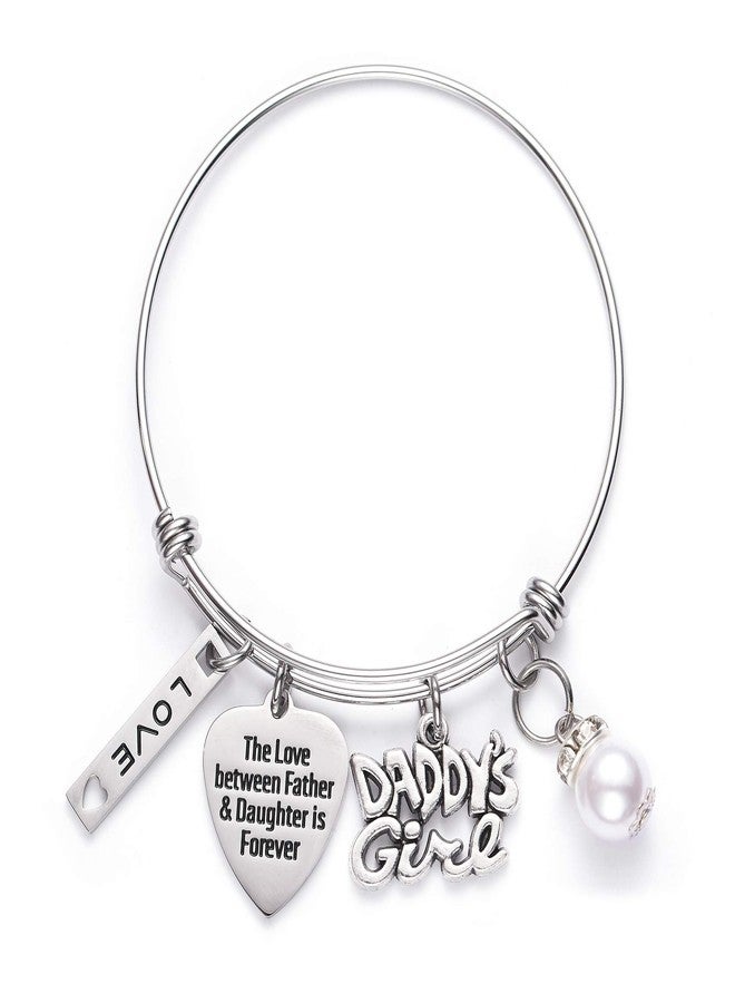 LParkin Daughter Gifts From Dad The Love Between Father and Daughter is Forever Bracelets Charms Bangles Bracelet Gift For Daughters Teen Girls Birthday Jewelry - Image 1