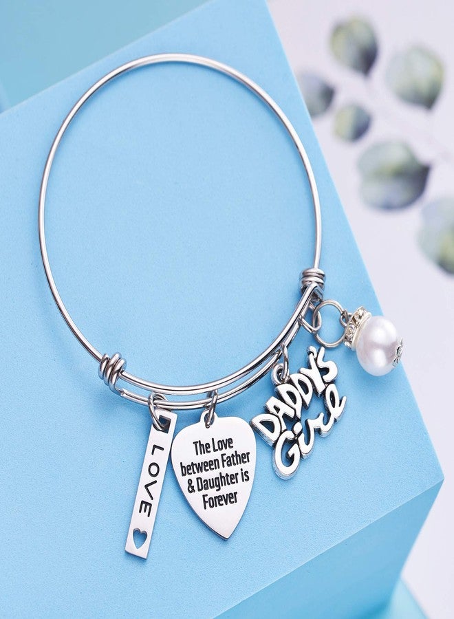 LParkin Daughter Gifts From Dad The Love Between Father and Daughter is Forever Bracelets Charms Bangles Bracelet Gift For Daughters Teen Girls Birthday Jewelry - Image 3