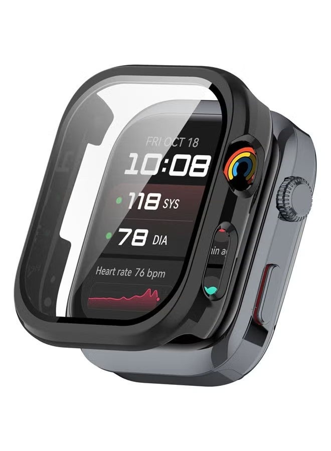 Huawei Watch D2 Case Hard PC Case with Tempered Glass Screen Protectors Full Protective Cover(Black) - Image 1