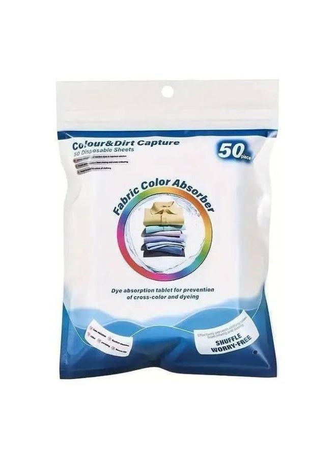Dirt Collector, Color Catcher for Laundry, 50 Pack Colored Laundry Sheets Essential for Home Use, Preserves the Original Color of Clothes - Image 1