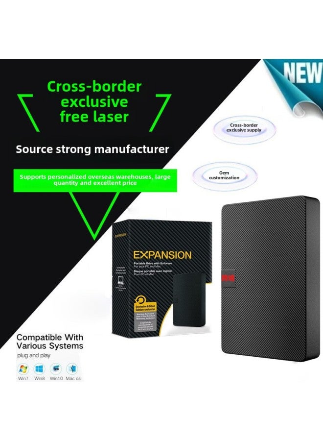 Dedicated Expansion Of External Mobile Hard Disk USB3.0 2TB/4t/8TB/16TB Portable Mobile Hard Disk-Capacity:Standard Edition -500-Interface:YD0025-2 Black  - Image 1