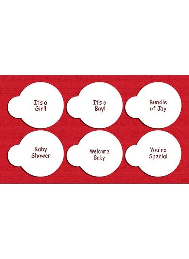 Designer Stencils - Baby Lettering Cookie Stencil Set ( It A Girl It A Boy Baby Shower Bundle Of Joy Youe Special Welcome Baby) Beige/Semitransparent - Image 1