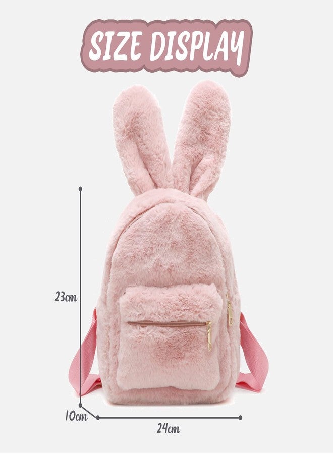 Lanpet Cute Bunny Backpacks for Women Rabbit Ears Backpack Fluffy Shoulder Bag Satchel - Image 3
