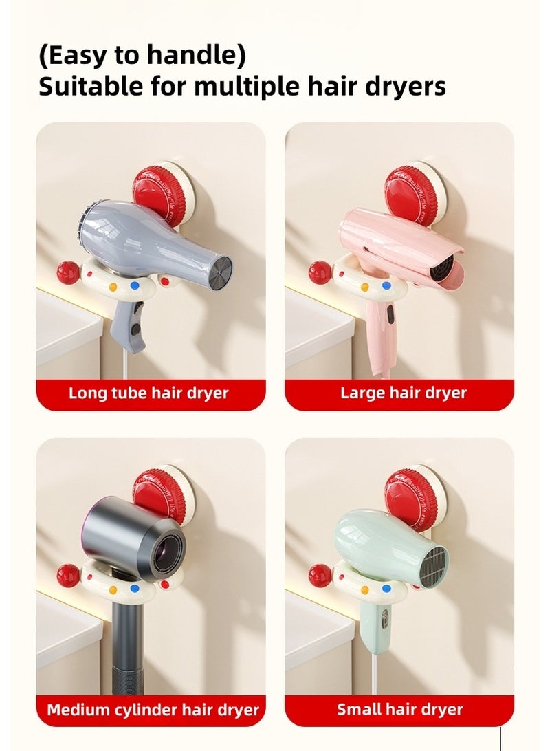 Hair dryer storage rack, new dopamine household bathroom suction cup storage rack, non perforated wall mounted hair dryer rack（yellow) - Image 4