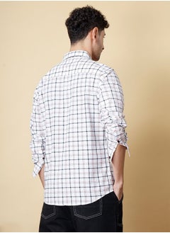 The Indian Garage Co Men Slim Fit Checkered Full Sleeves Cutaway Collar Casual Shirt  - Image 2