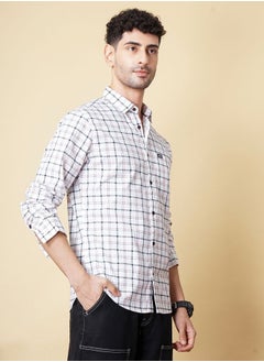The Indian Garage Co Men Slim Fit Checkered Full Sleeves Cutaway Collar Casual Shirt  - Image 3