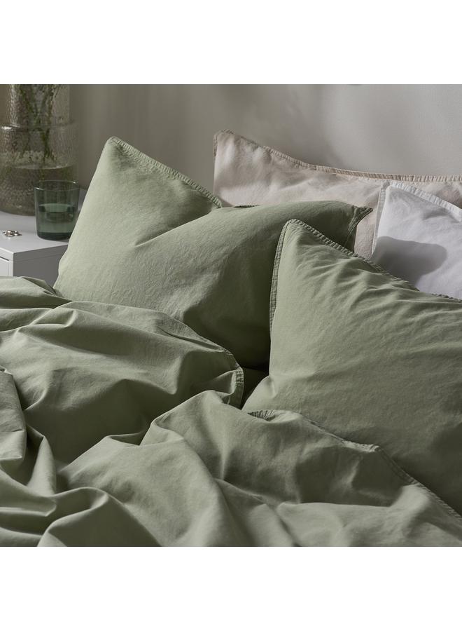 erorex Duvet cover and pillowcase, grey-green, 150x200/50x80 cm - Image 3