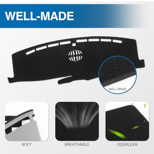 KUST Car Dash Cover for Ford Explorer 2020-2025 2026 (XLT, Limited, ST, Platinum) Left Hand Driving Polyester Non-Slip Center Console Dashboard Cover Interior for Explorer Accessories No Glare Black - Image 4