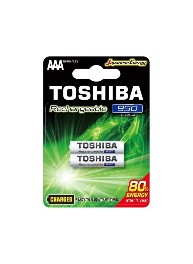 Toshiba Toshiba Rechargeable 950mAh Battery AAA Rechargeable Battery Pack of 2pcs - Image 1