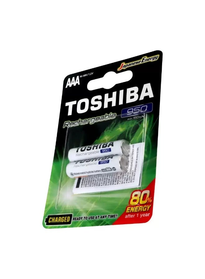Toshiba Toshiba Rechargeable 950mAh Battery AAA Rechargeable Battery Pack of 2pcs - Image 2