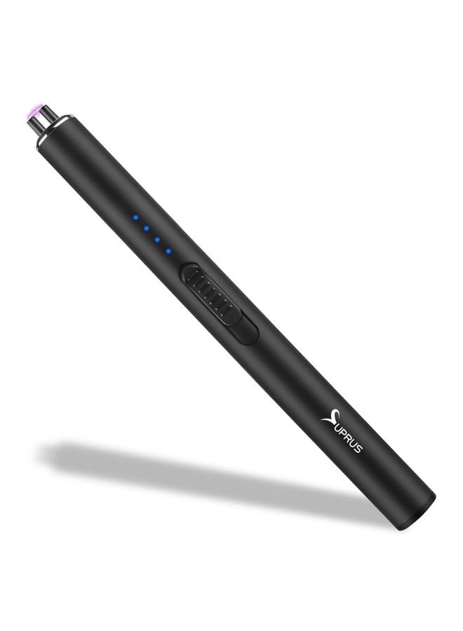 SUPRUS Electric Windproof Flameless USB Lighter, Rechargeable with Safety Lock (Black) - Image 1