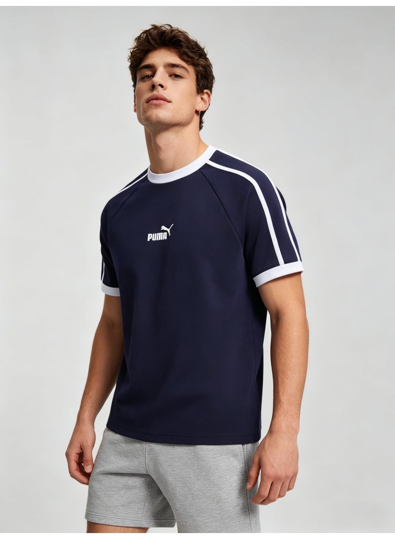 بوما Title: PUMA Men’s Classic Raglan Sleeve T-Shirt - Navy/White - Image 3
