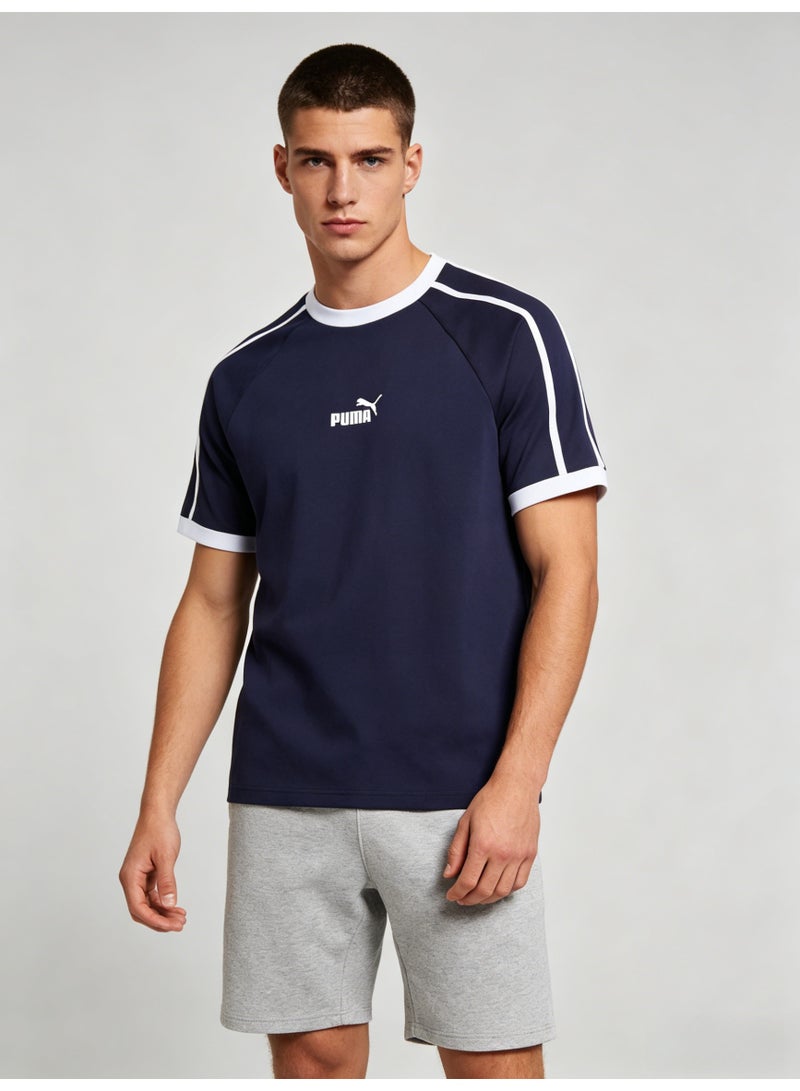 بوما Title: PUMA Men’s Classic Raglan Sleeve T-Shirt - Navy/White - Image 4