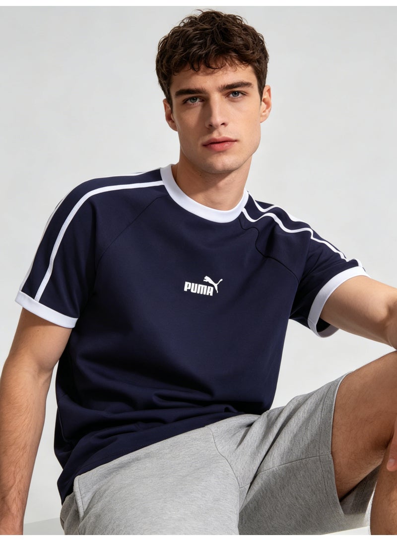 بوما Title: PUMA Men’s Classic Raglan Sleeve T-Shirt - Navy/White - Image 5
