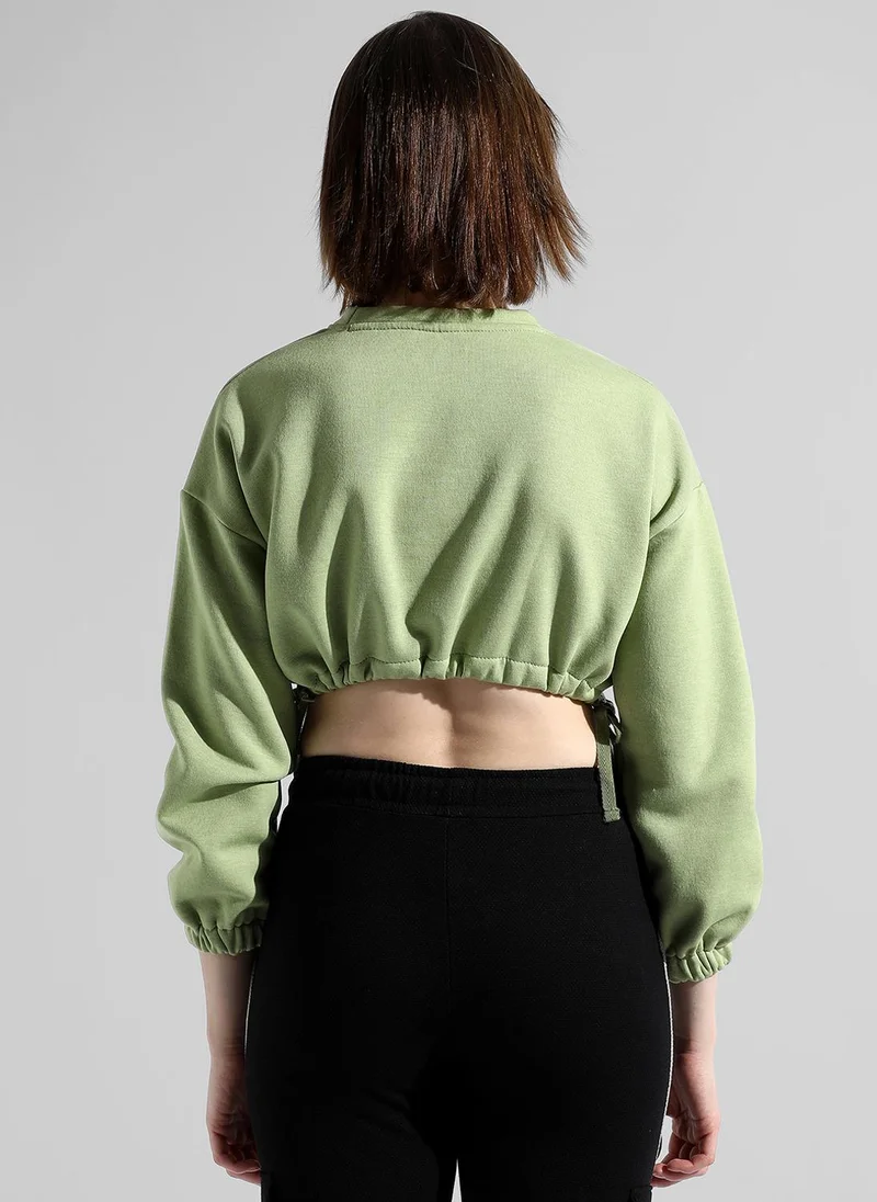 PINACOLADA Women's Pistachio Green Modern Muse Crop Top