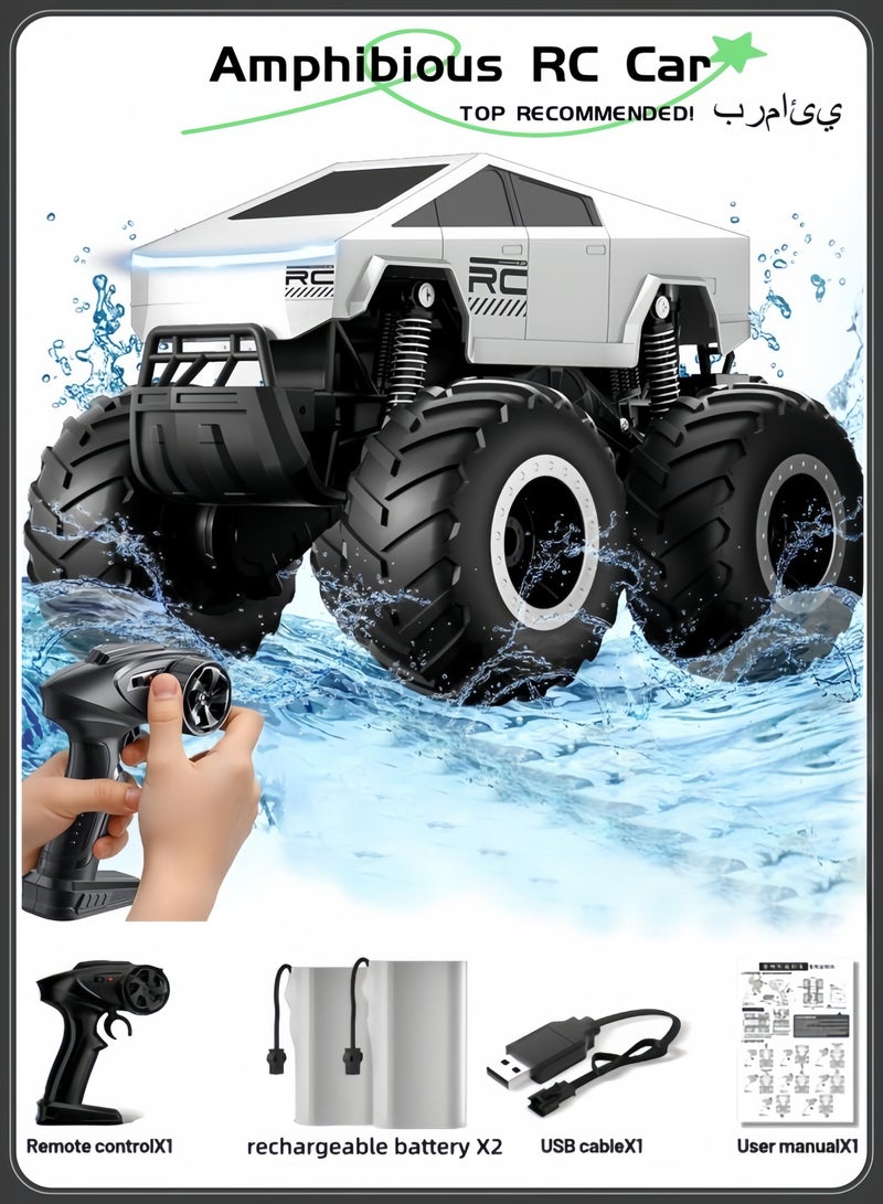 نيهاو سيارة تحكم عن بعد بمقياس 1:16 شاحنة بيك أب للطرق الوعرة، سيارات RC مقاومة للماء 4WD بتردد 2.4GHz، ألعاب للأطفال لجميع التضاريس، سيارات شاحنة وحشية، هدايا للأطفال الأولاد والبنات من 8 سنوات وما فوق (سيارة RC *1، جهاز تحكم عن بعد *1، كابل شحن USB *1، بطاريتان *2، دليل تعليمات باللغة الإنجليزية *1) - Image 1